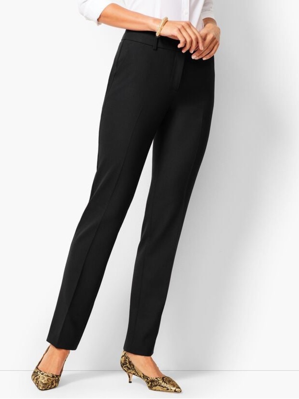 Talbots Wool Blend “High Waist Straight Pant” in Black Size 8P